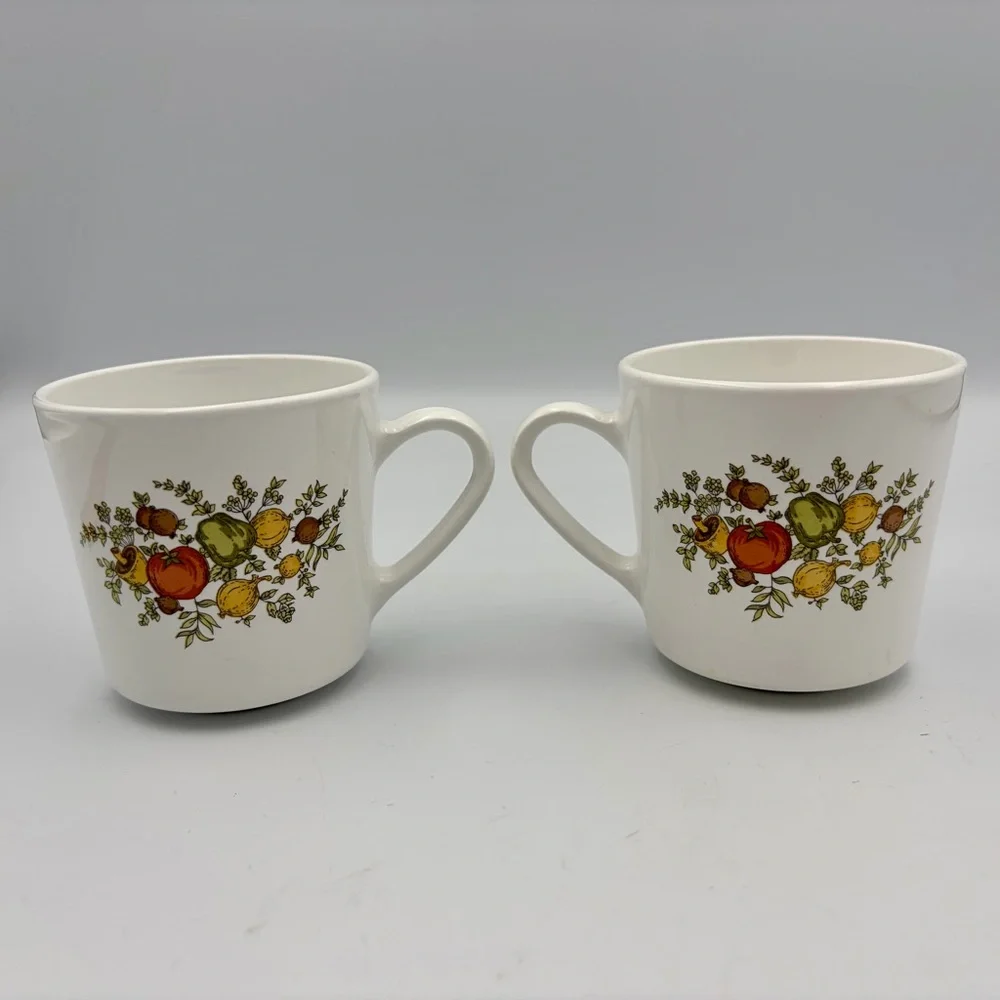 Vintage Corning Spice of Life Coffee Cups Set of 2 Boho Retro Cottagecore Granny - Picture 2 of 9